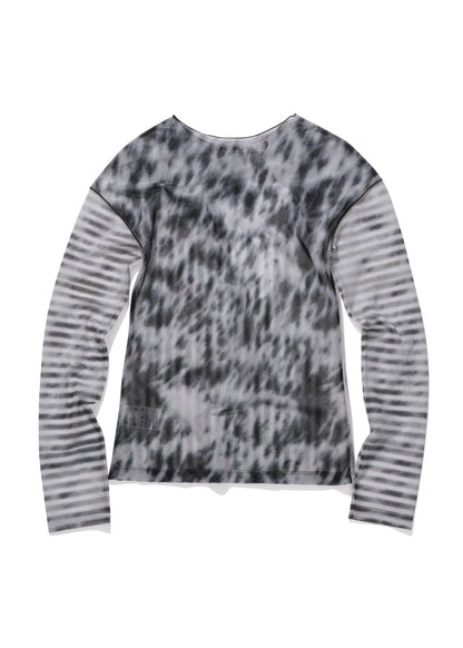 Cowhide Stripe Mesh Tee