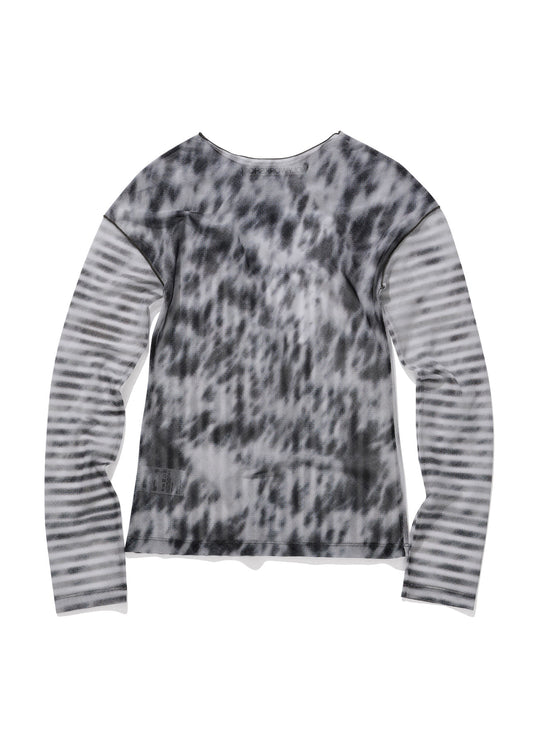 Cowhide Stripe Mesh Tee