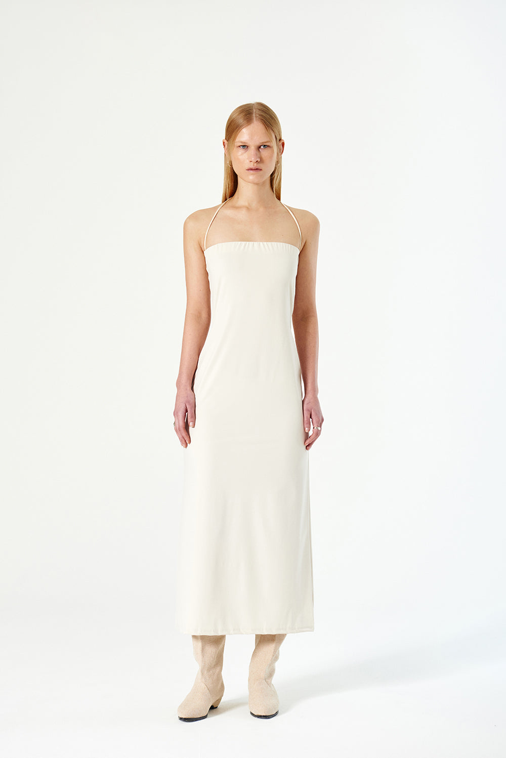 STRETCHY MAXI DRESS Beige