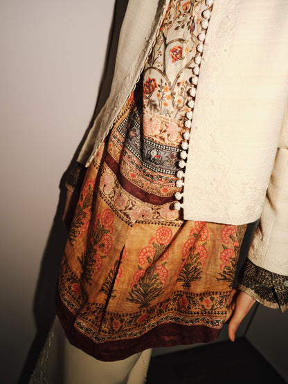 Mulberry Silk Embroidered Handmade Button Coat