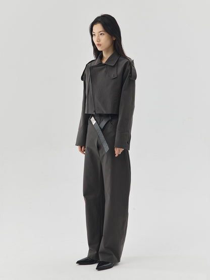Shoulder Strap Cropped Jacket