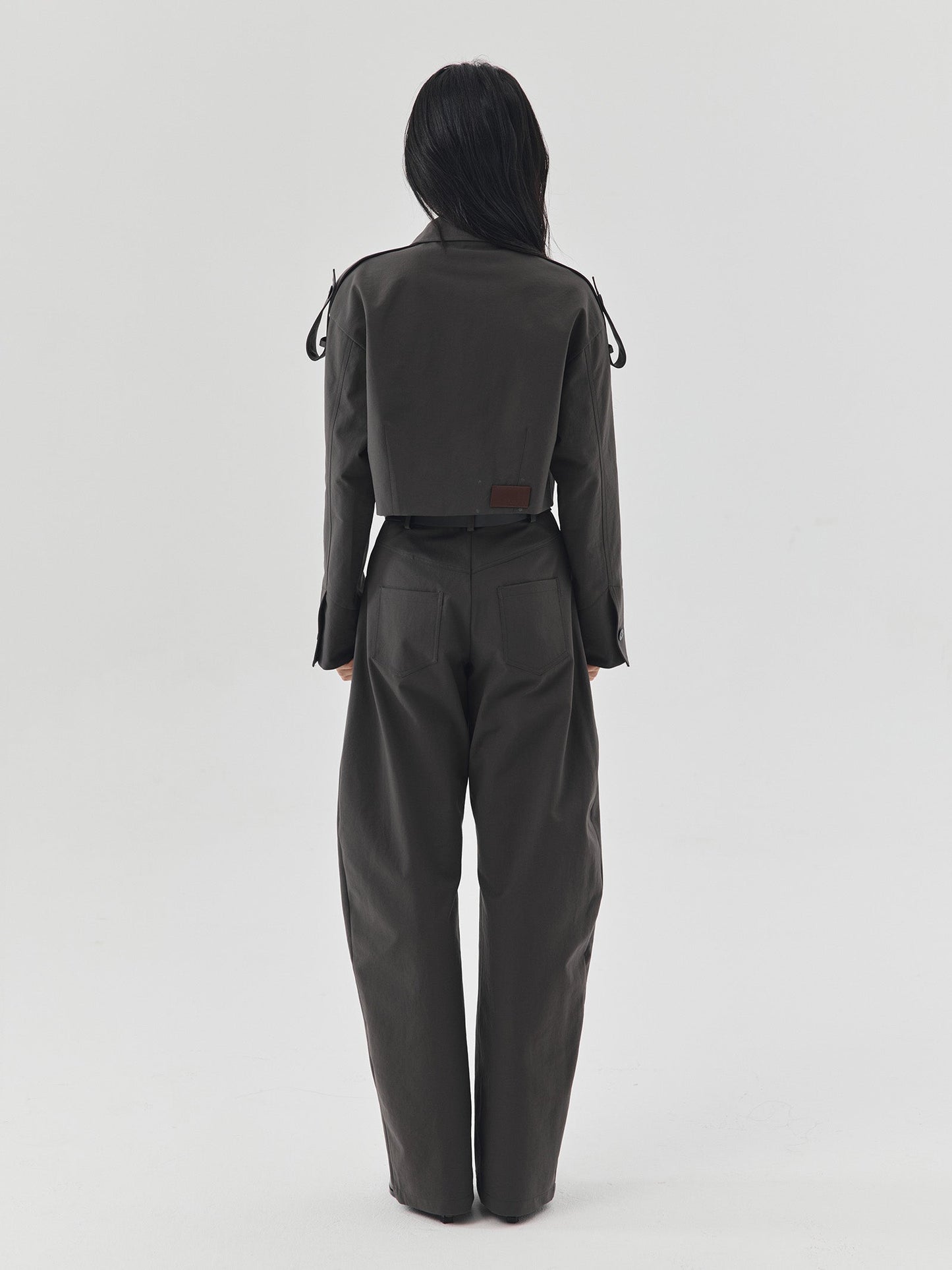 Shoulder Strap Cropped Jacket