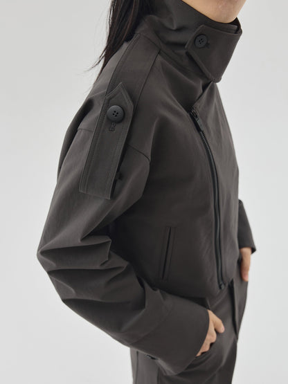 Shoulder Strap Cropped Jacket