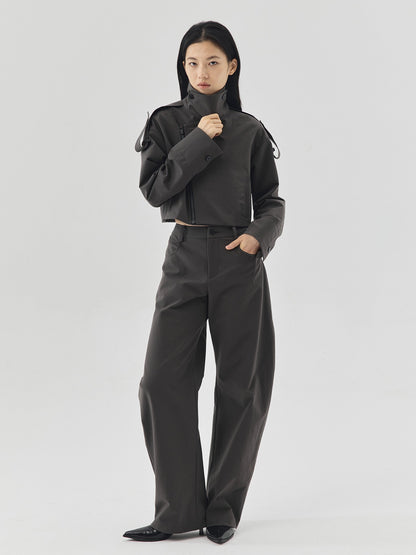 Shoulder Strap Cropped Jacket