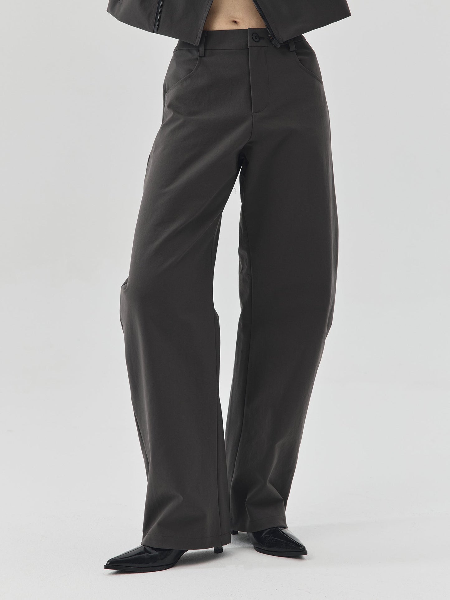 High Waist Curved Pants