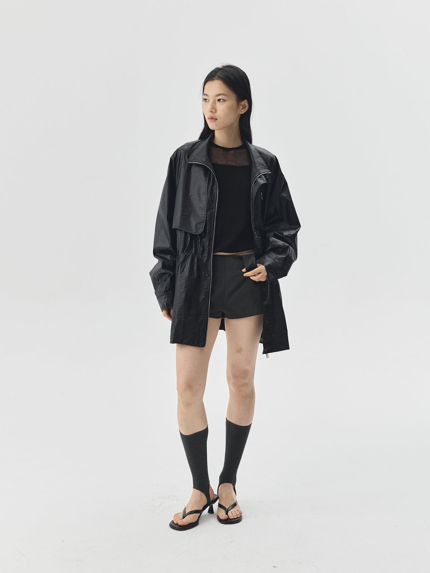 Adjustable Waist Shining Finish Jacket