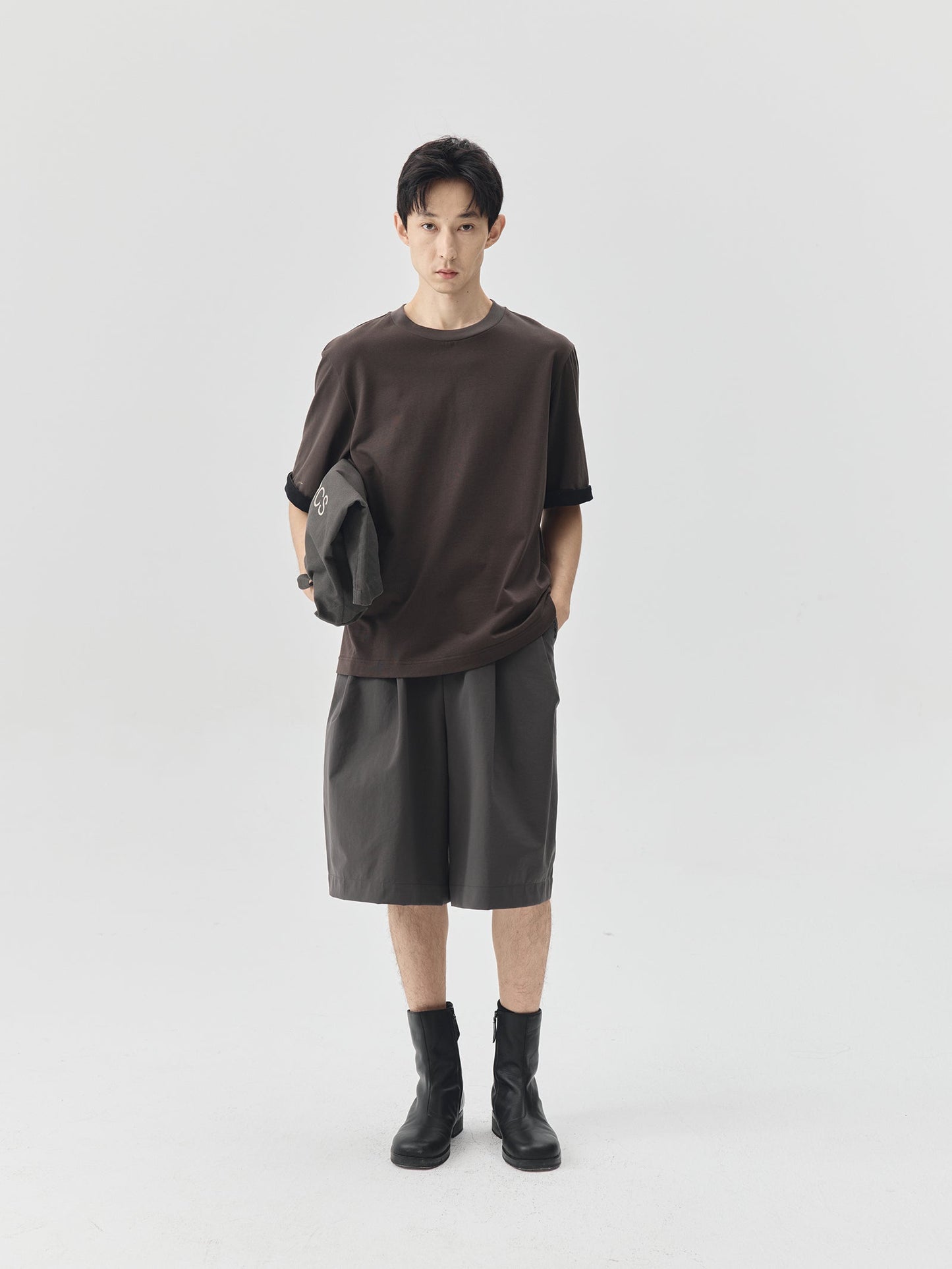 Splicing Sleeves Back Logo T-shirt