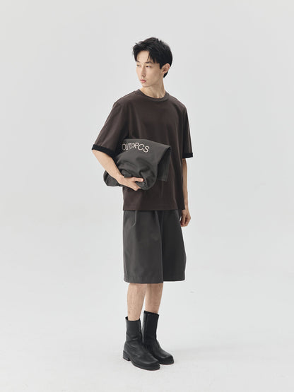 Splicing Sleeves Back Logo T-shirt