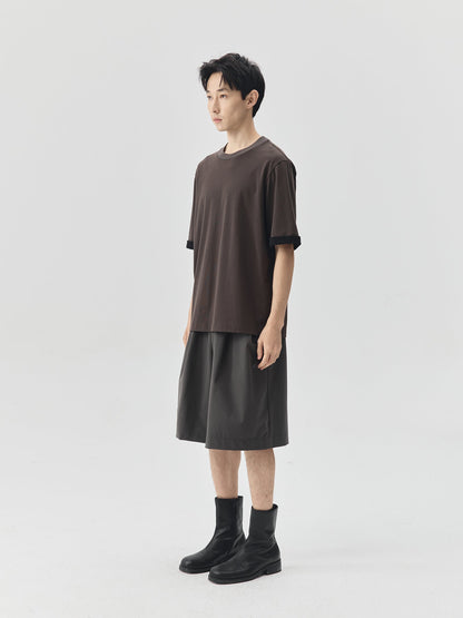 Splicing Sleeves Back Logo T-shirt