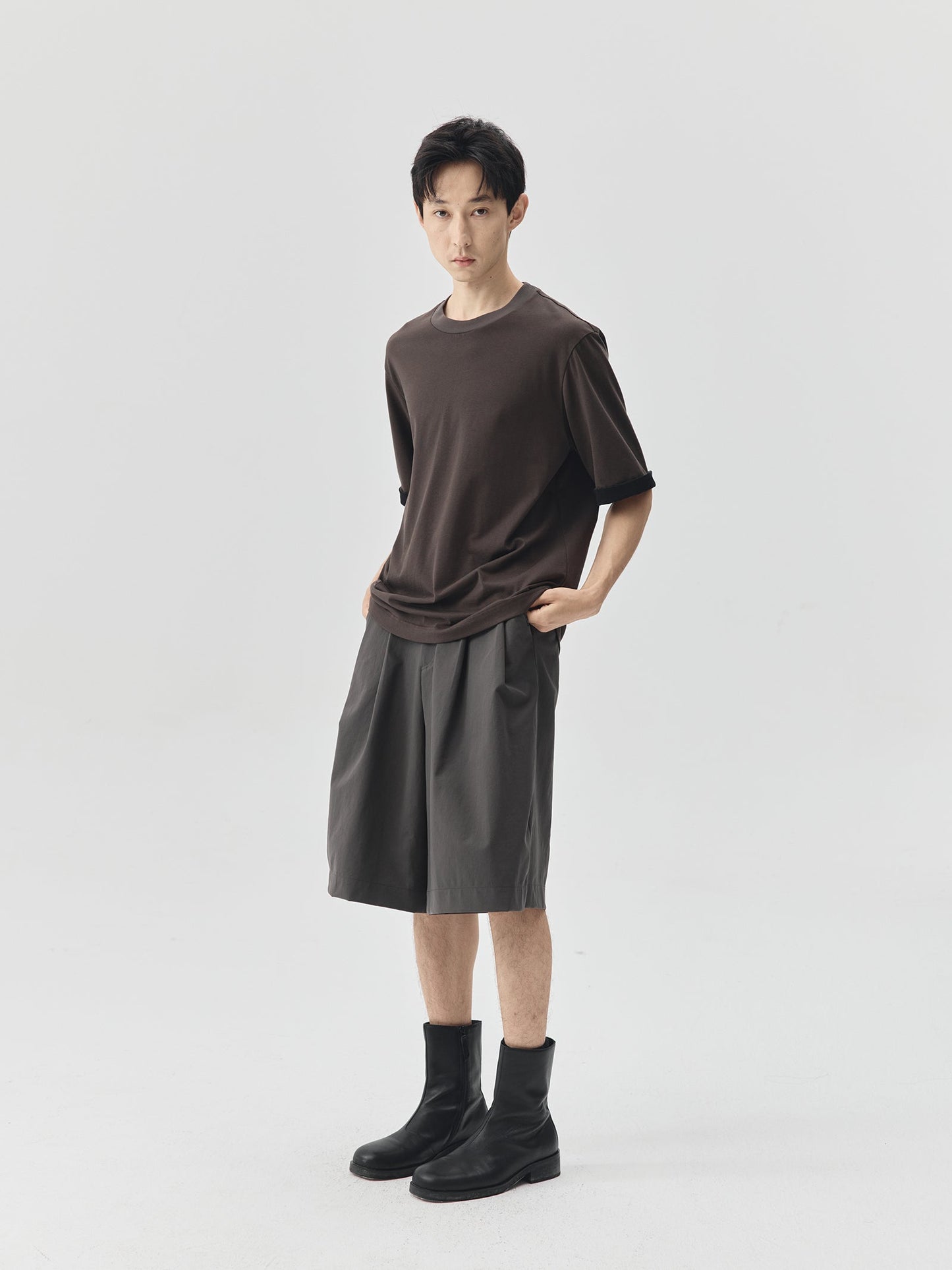 Splicing Sleeves Back Logo T-shirt