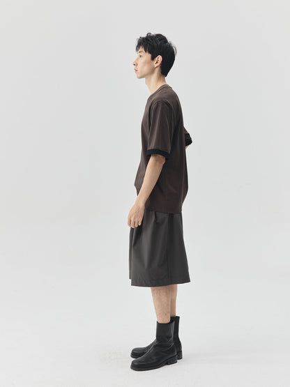 Splicing Sleeves Back Logo T-shirt