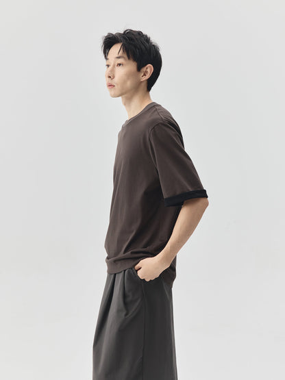 Splicing Sleeves Back Logo T-shirt