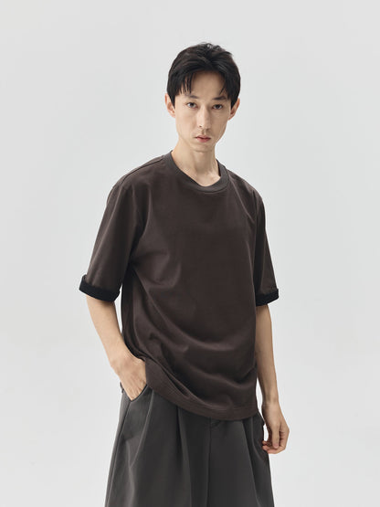 Splicing Sleeves Back Logo T-shirt