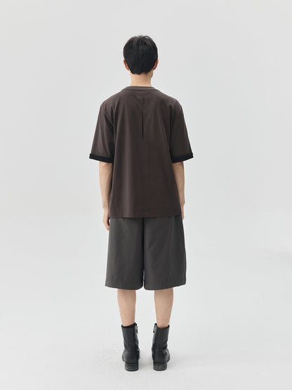 Splicing Sleeves Back Logo T-shirt