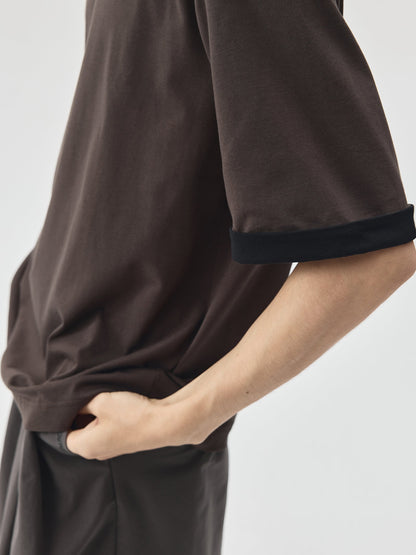 Splicing Sleeves Back Logo T-shirt