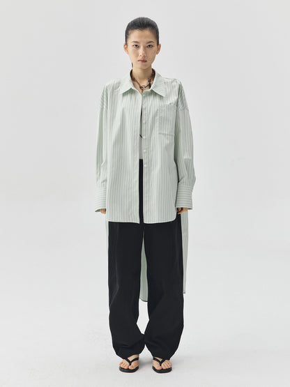 Summer Tone Stripes Long Shirt