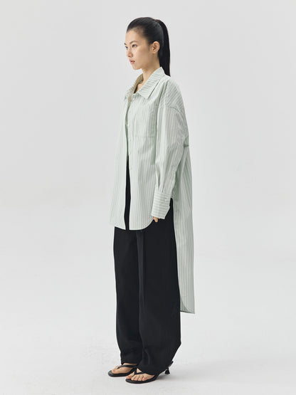 Summer Tone Stripes Long Shirt