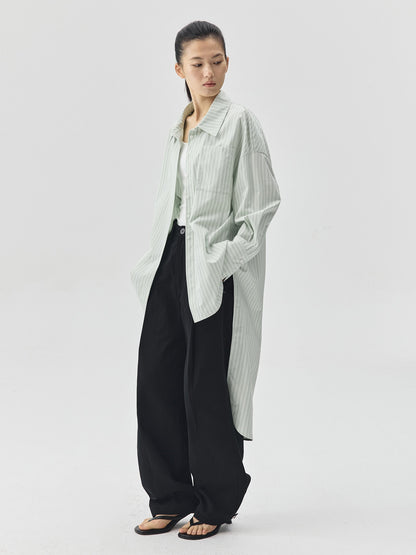Summer Tone Stripes Long Shirt
