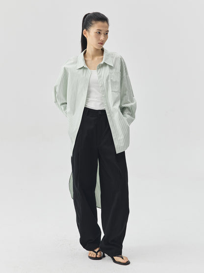 Summer Tone Stripes Long Shirt