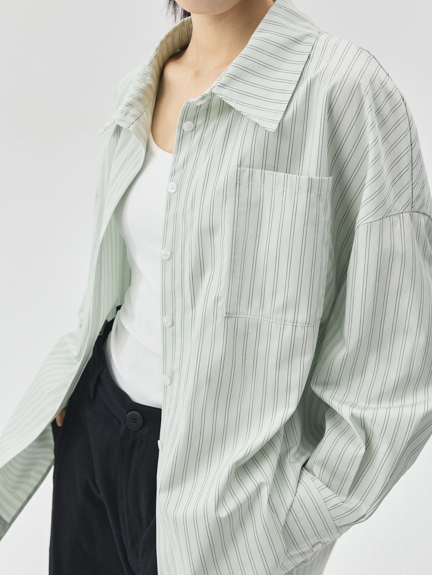 Summer Tone Stripes Long Shirt