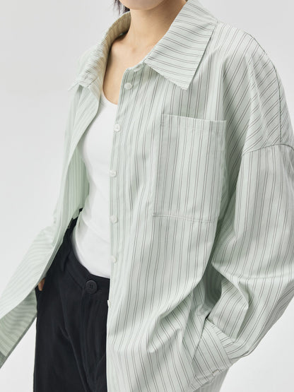 Summer Tone Stripes Long Shirt