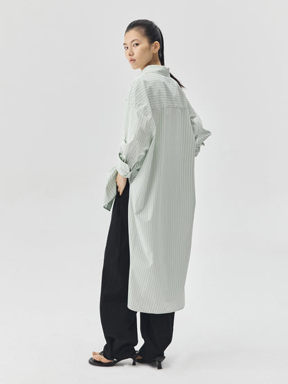 Summer Tone Stripes Long Shirt