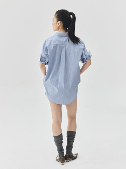 Folding Sleeves Navy Style Shirt