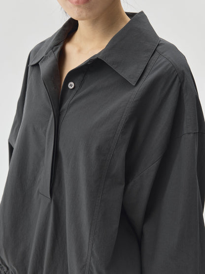 Loosen Form Drawstring Shirt Dress