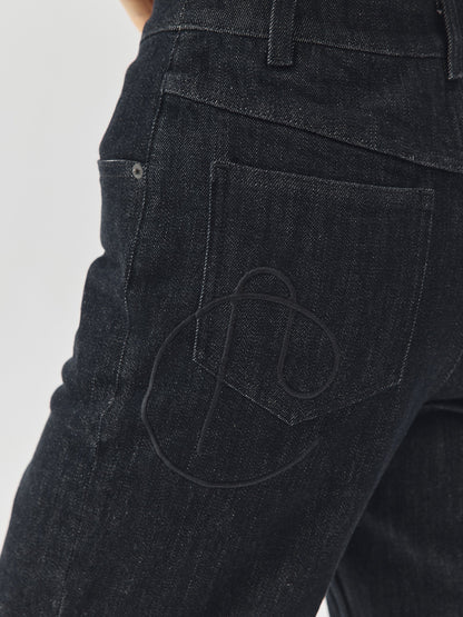 Folding Hem Raw Denim Jeans