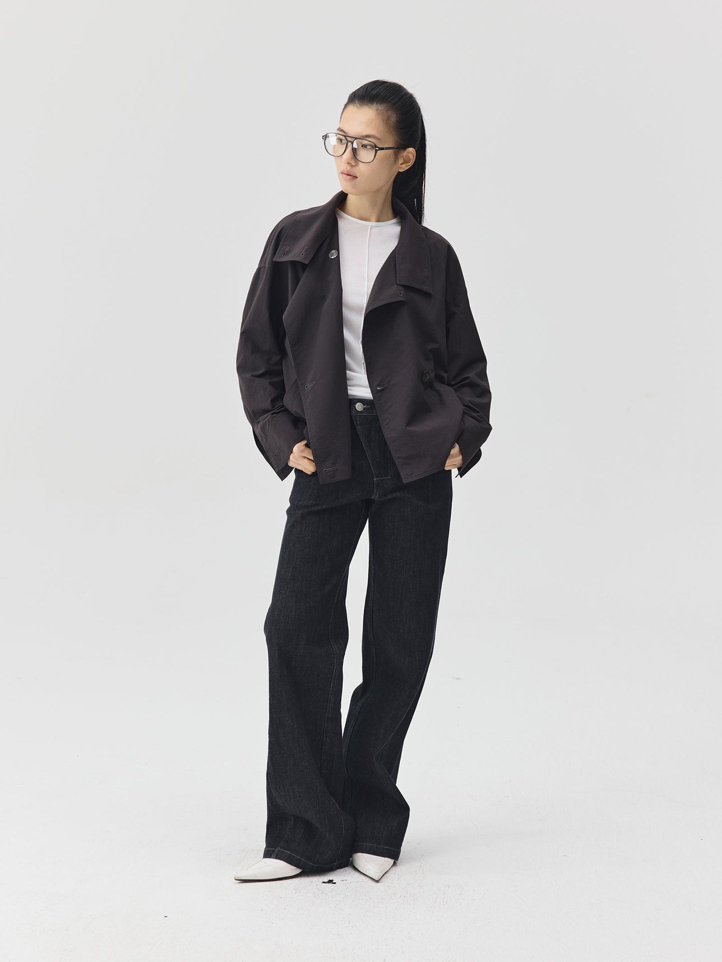 Double Breasted Cropped Jacket