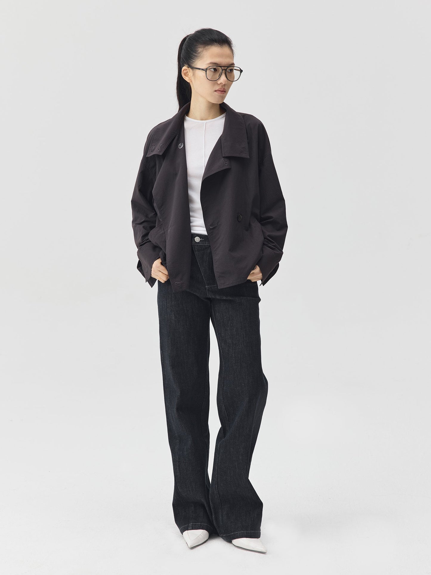 Double Breasted Cropped Jacket
