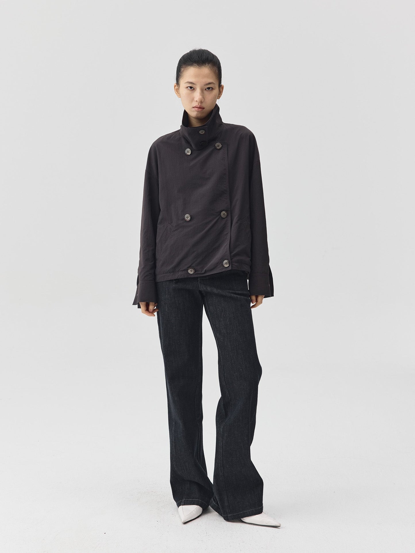 Double Breasted Cropped Jacket
