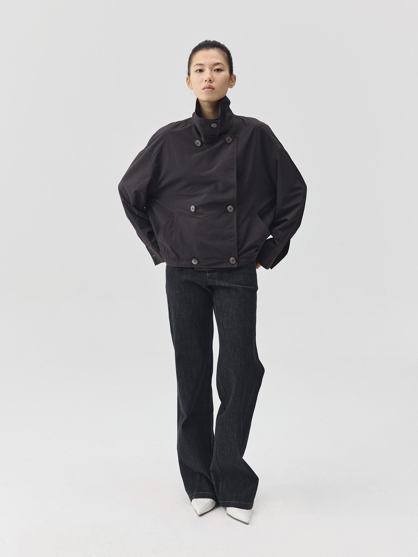 Double Breasted Cropped Jacket