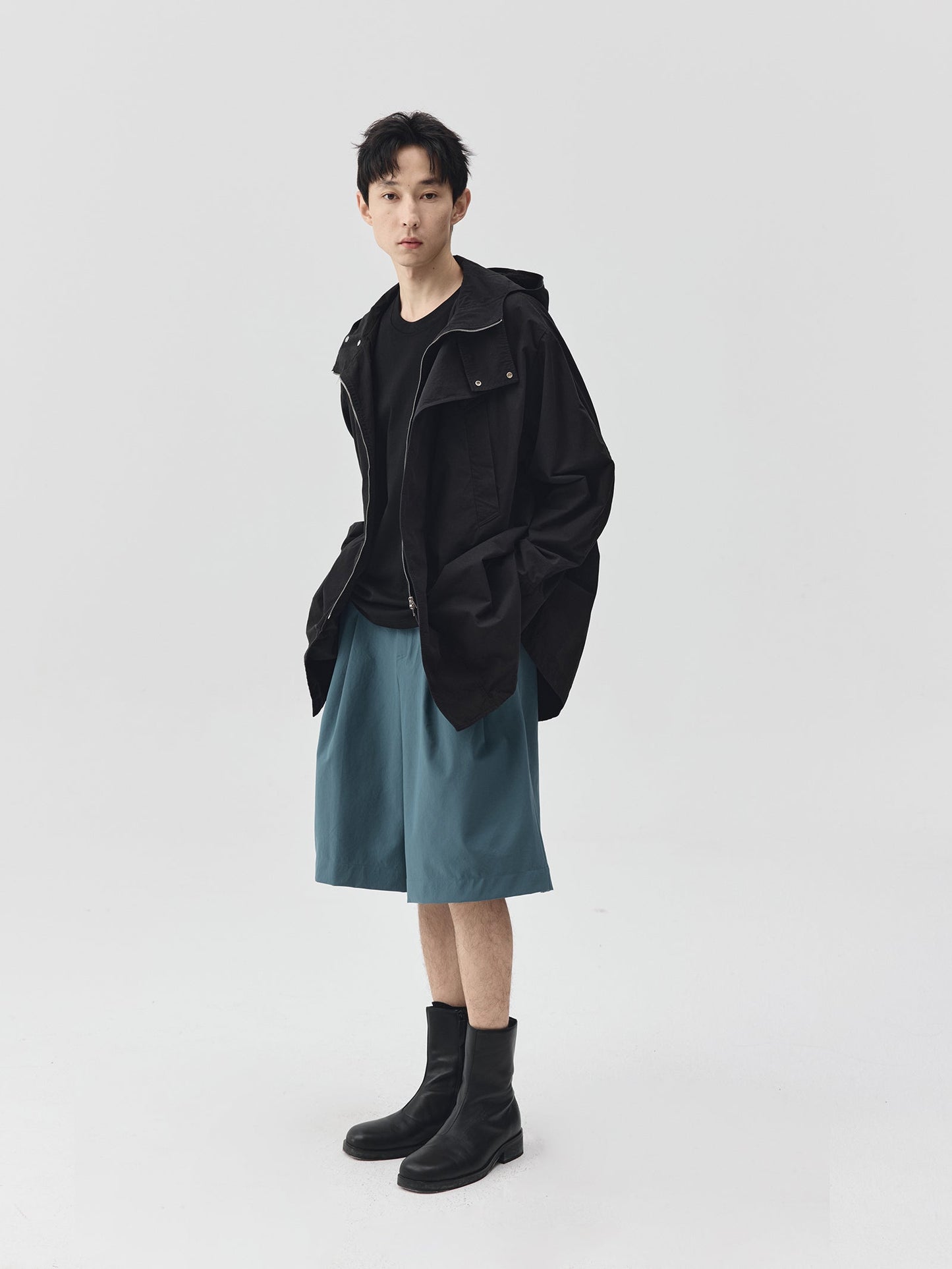 Washed Workwear Style Long Jacket