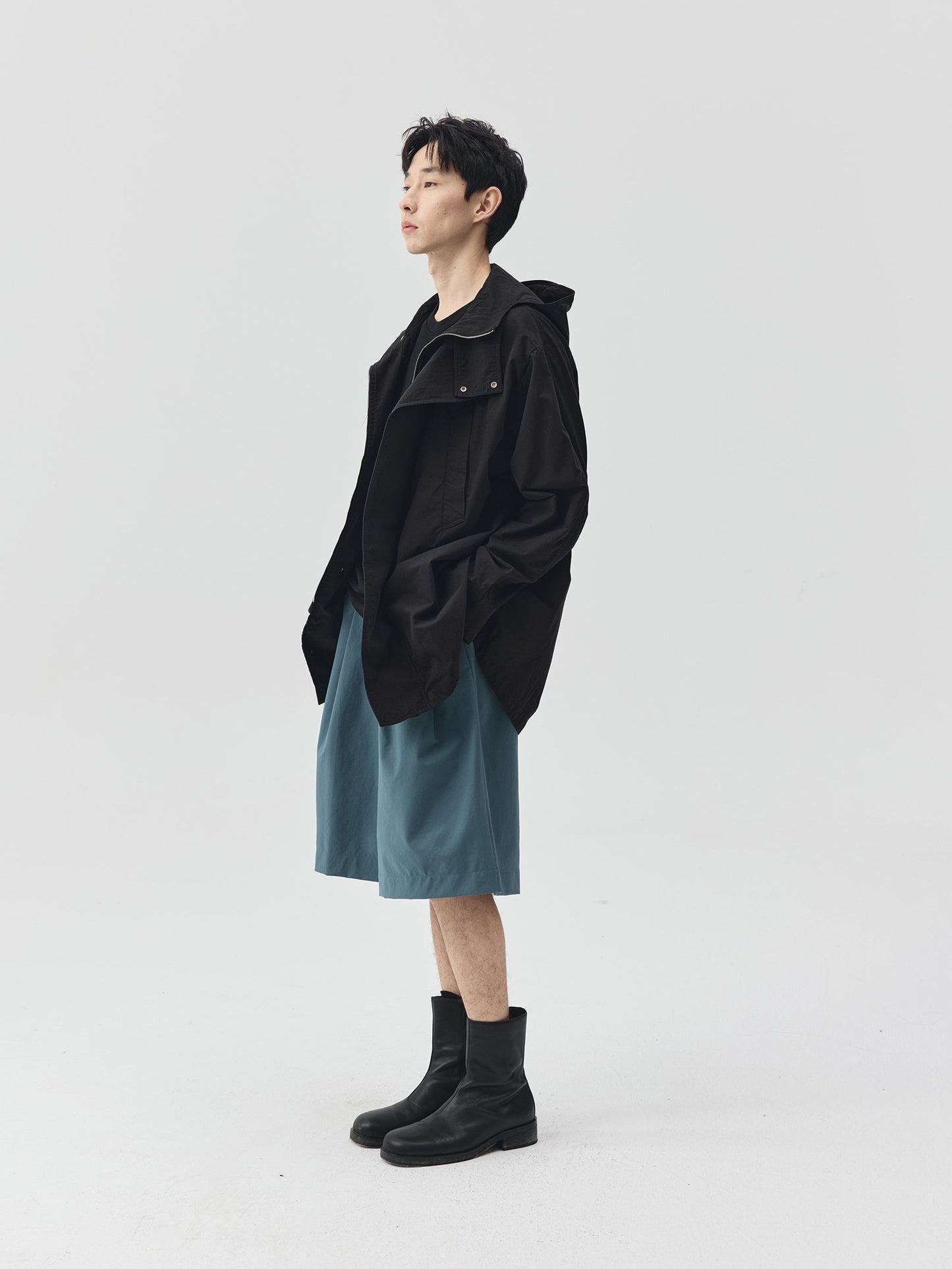 Washed Workwear Style Long Jacket