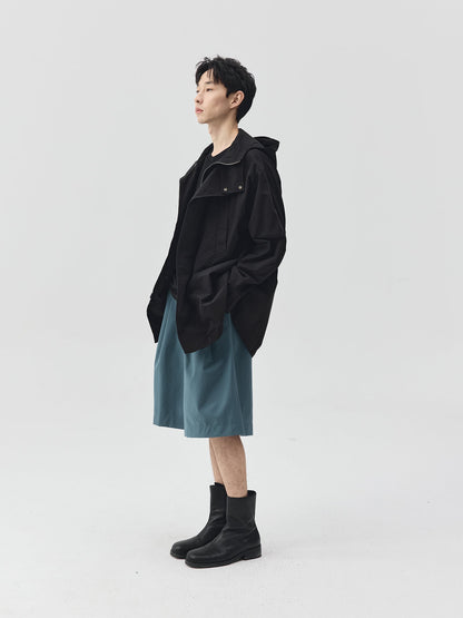 Washed Workwear Style Long Jacket