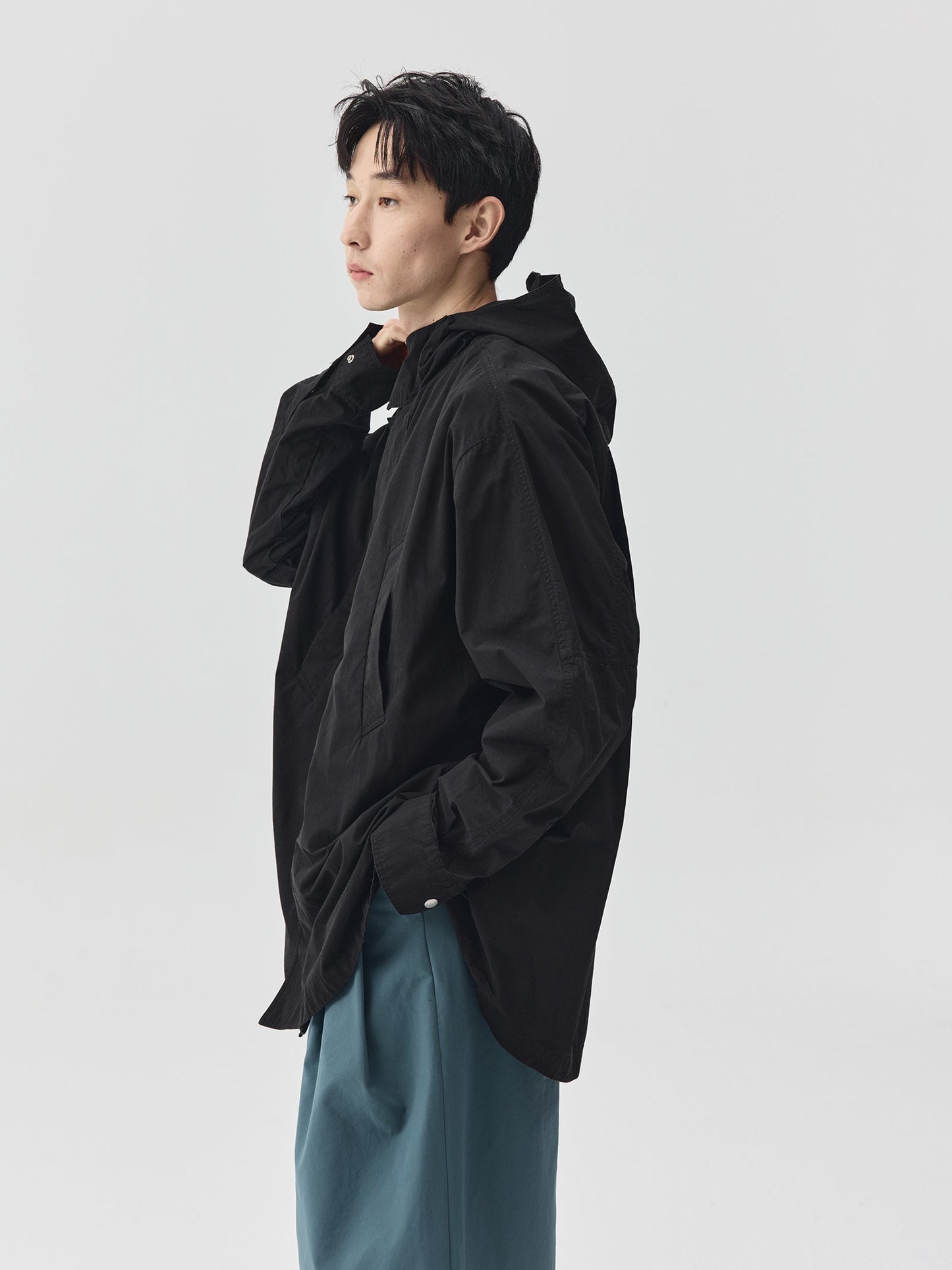 Washed Workwear Style Long Jacket