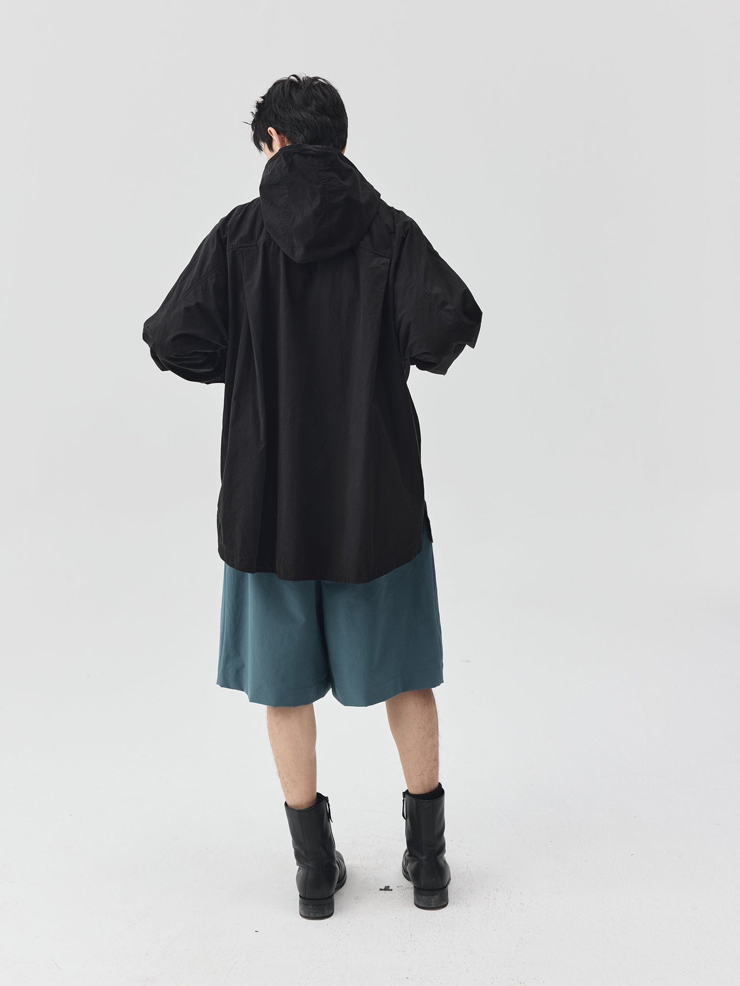 Washed Workwear Style Long Jacket