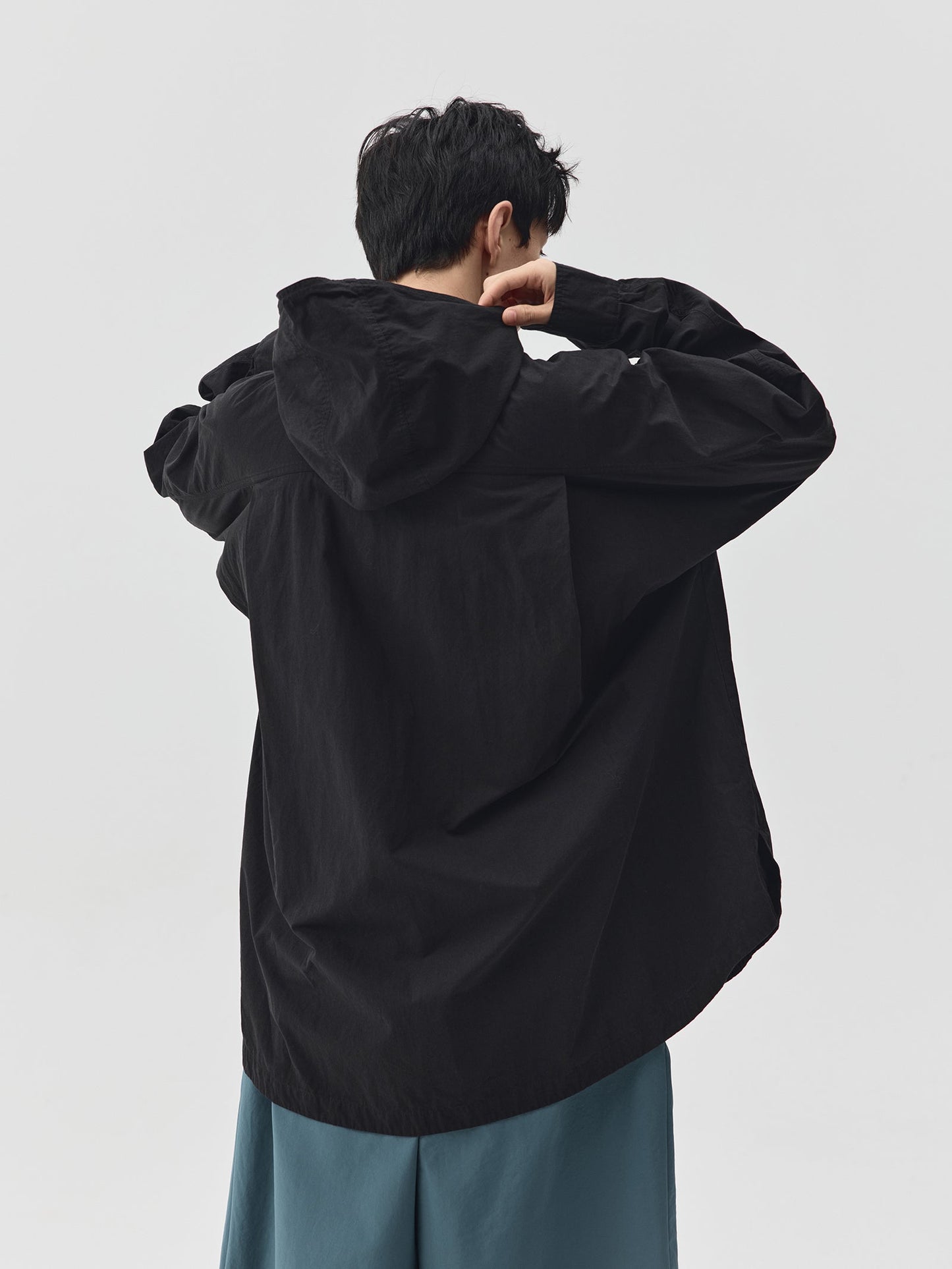 Washed Workwear Style Long Jacket