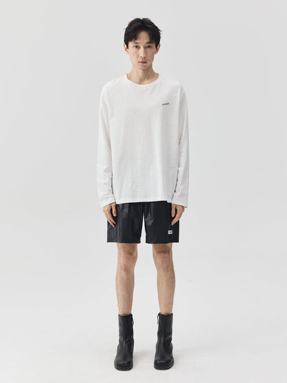 Slub Cotton Logo Long-Sleeve T-Shirt