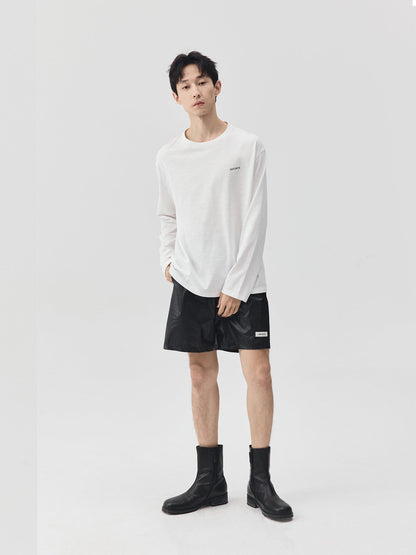 Slub Cotton Logo Long-Sleeve T-Shirt