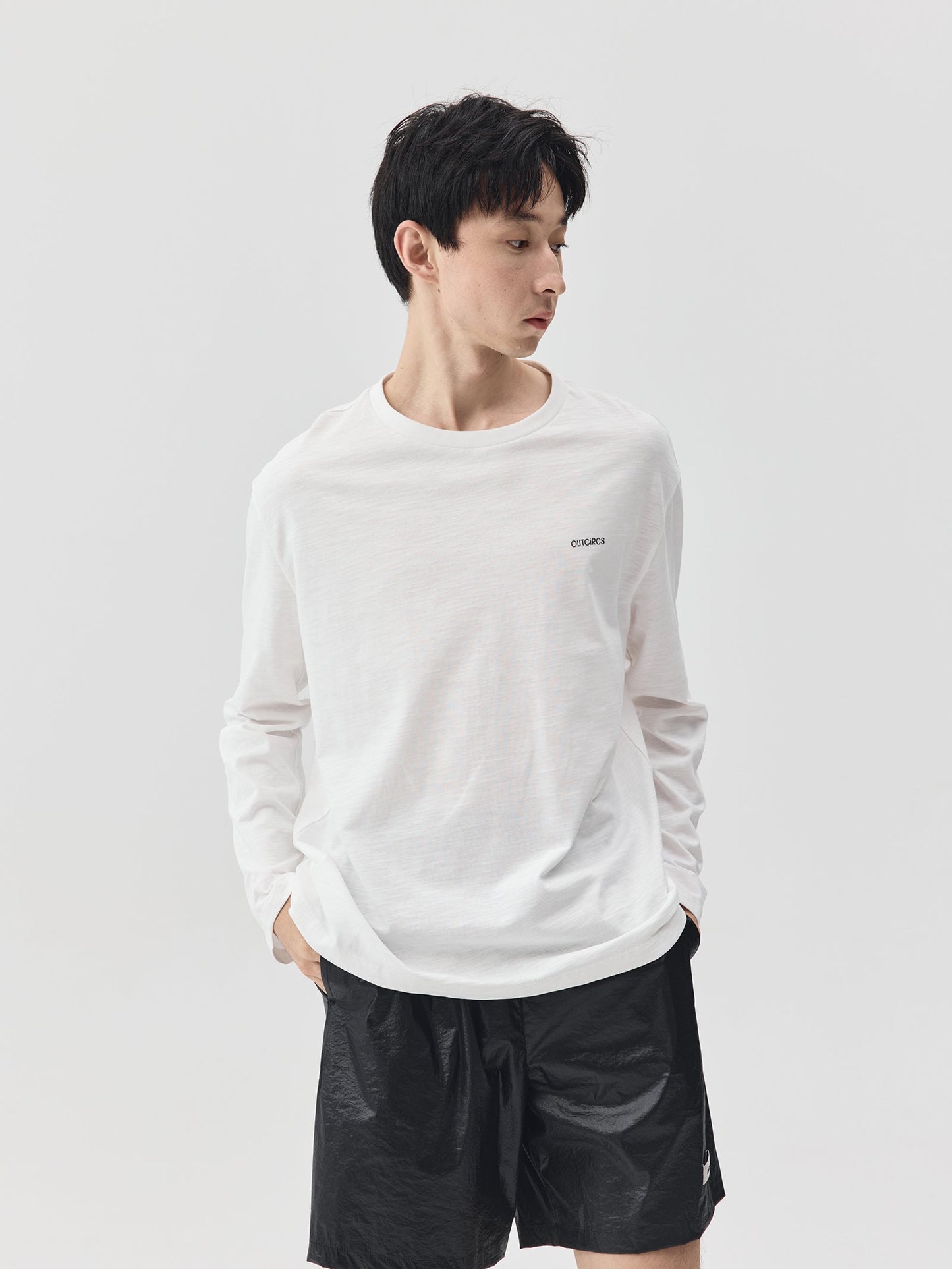 Slub Cotton Logo Long-Sleeve T-Shirt