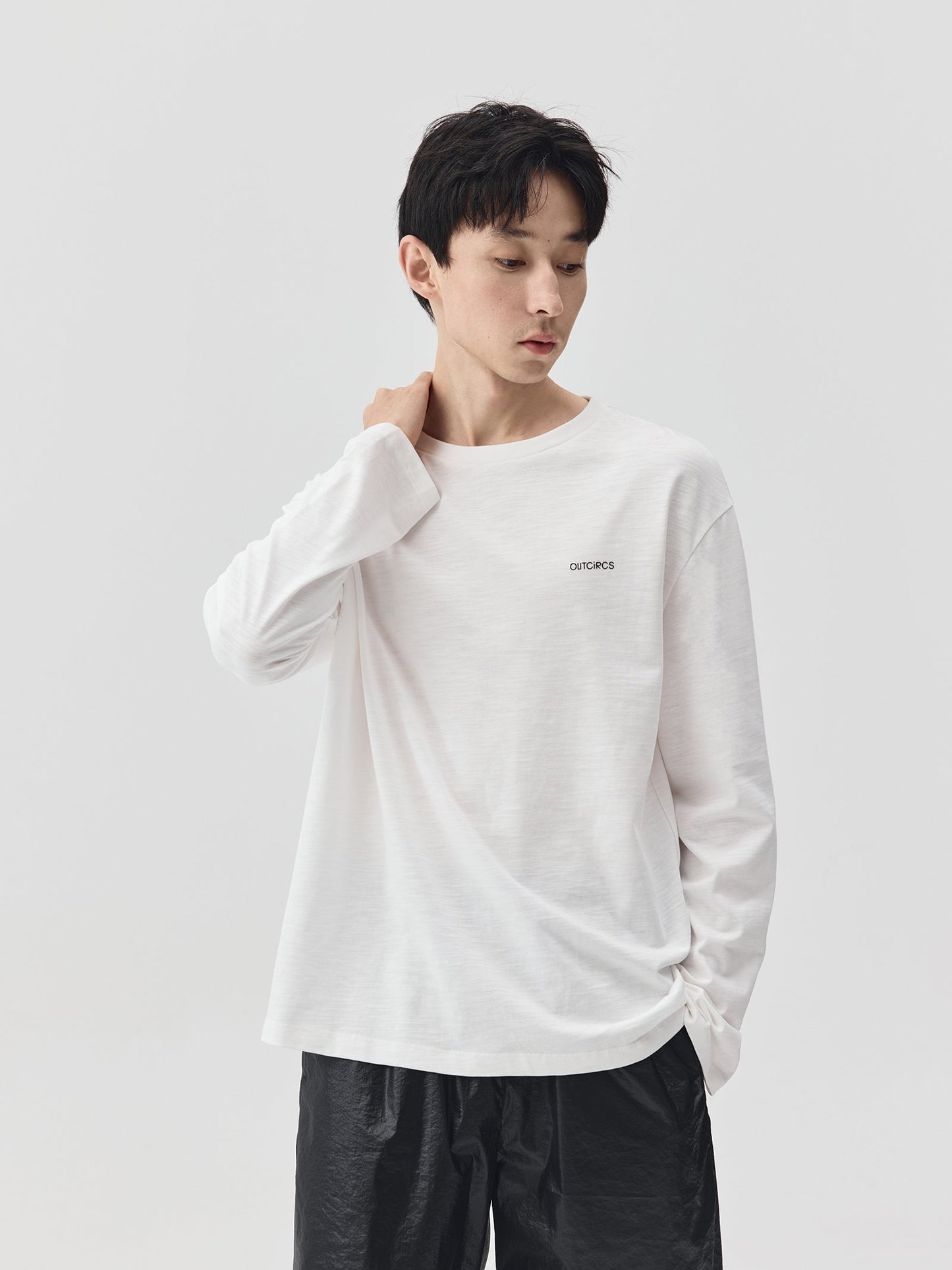 Slub Cotton Logo Long-Sleeve T-Shirt