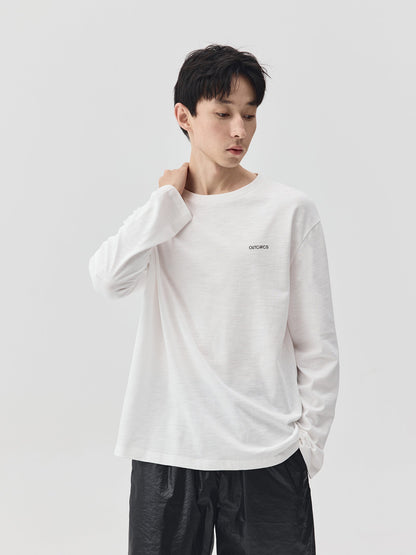 Slub Cotton Logo Long-Sleeve T-Shirt