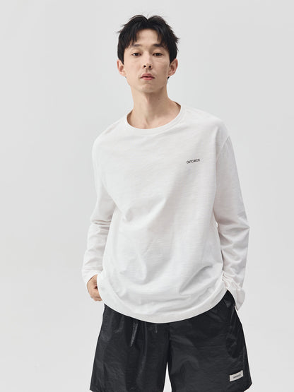 Slub Cotton Logo Long-Sleeve T-Shirt