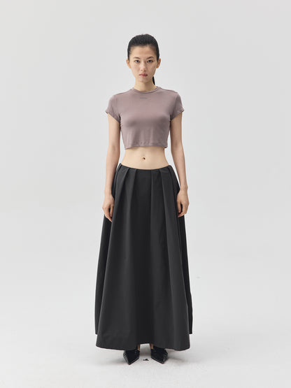 Cropped Stretch Jersey Short-Sleeve T-Shirt