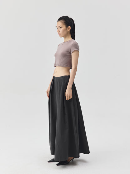 Cropped Stretch Jersey Short-Sleeve T-Shirt