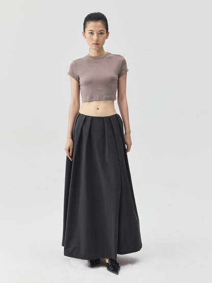Cropped Stretch Jersey Short-Sleeve T-Shirt