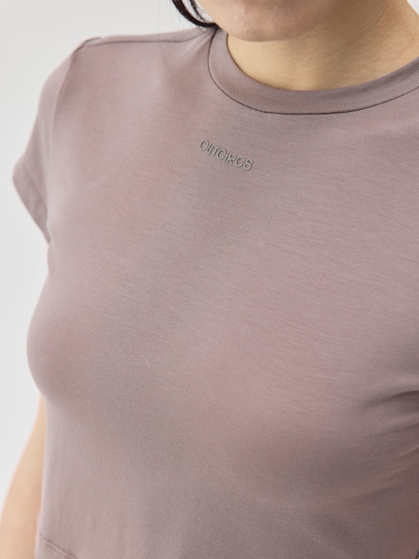 Cropped Stretch Jersey Short-Sleeve T-Shirt