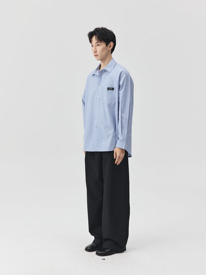 Blue Stripes Logo Front Pocket Shirt